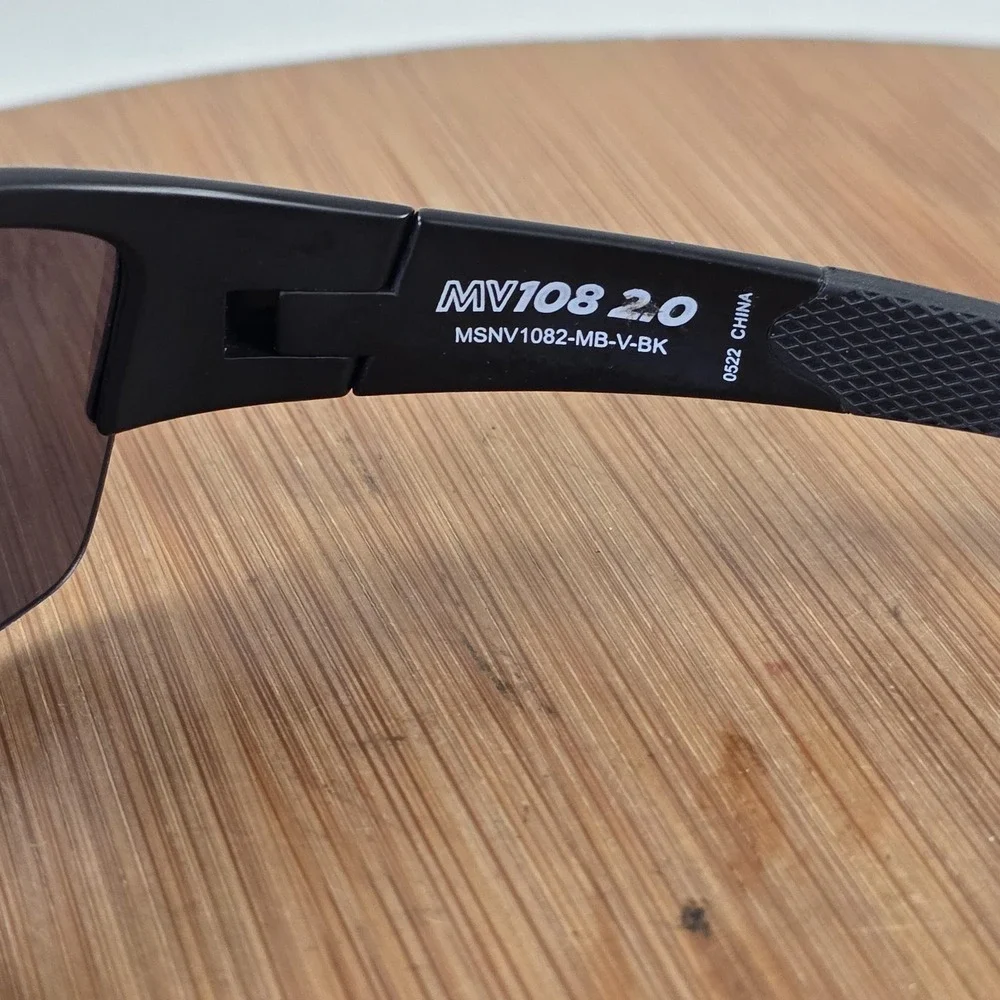 Marucci MV108 2.0 Sunglasses Mens One Size Black Gray Wrap MSNV1082-MB-V-BK